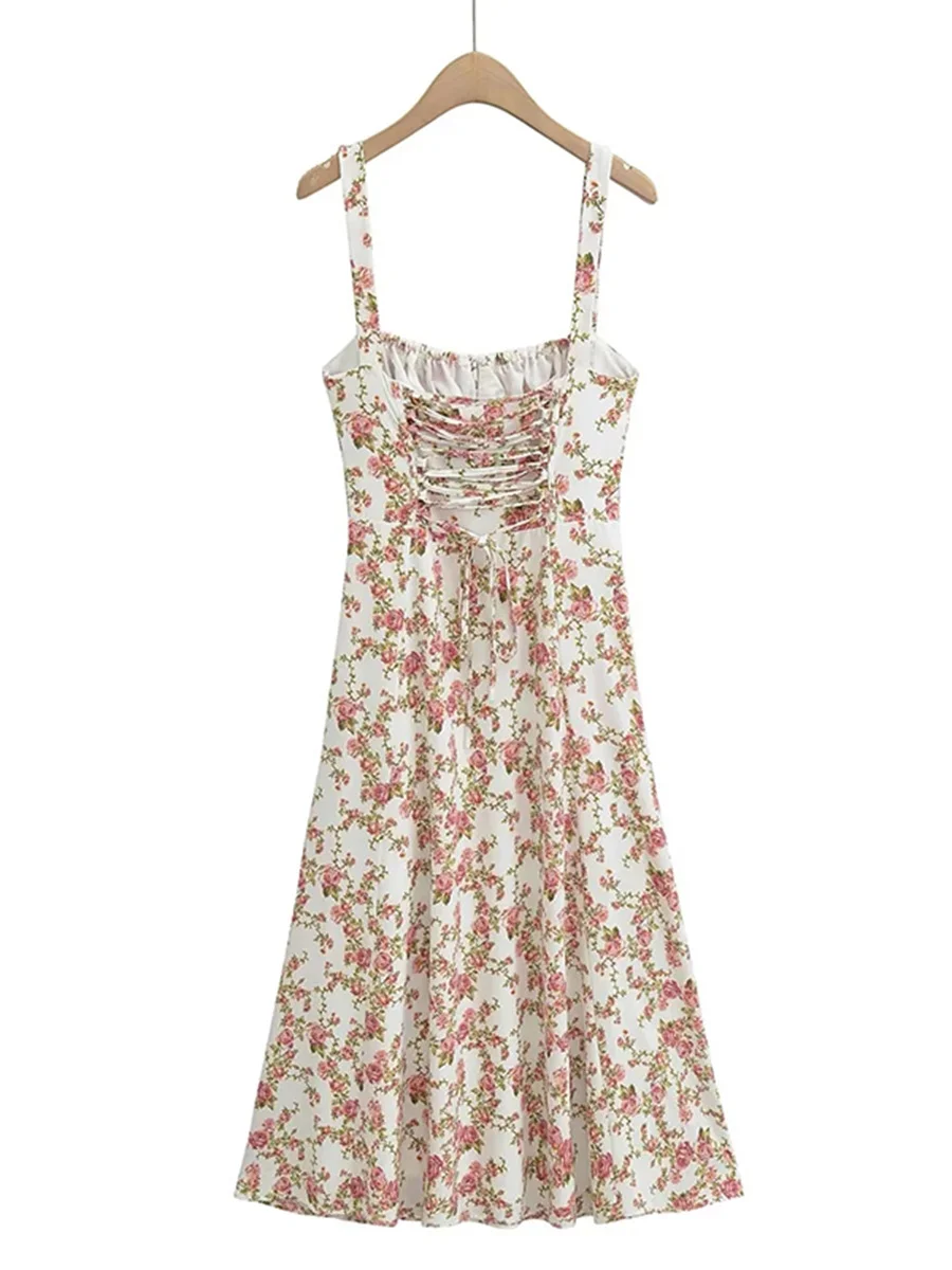 Brownm Brownm 2025 New Fashion Printing Strap To The Waistless Sleeveless Slings Long Dress Dress Woman