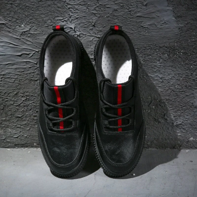 2020 New Mens PU Leather Shoes Fashion Sneakers Casual Loafers Flats Skateboarding Shoes Low Cut Trend Creepers Brand Design