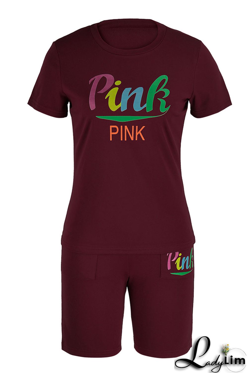 Yellow Casual Print Patchwork O Neck Short Sleeve Two Pieces