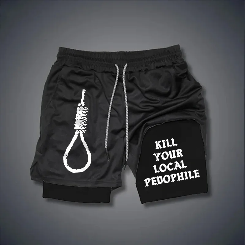 Kill Your Local Pedophile Print Men's Shorts -  