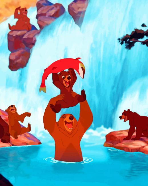 

Brother Bear In Water – Paint By Numbers - 40*50CM, 501 Original