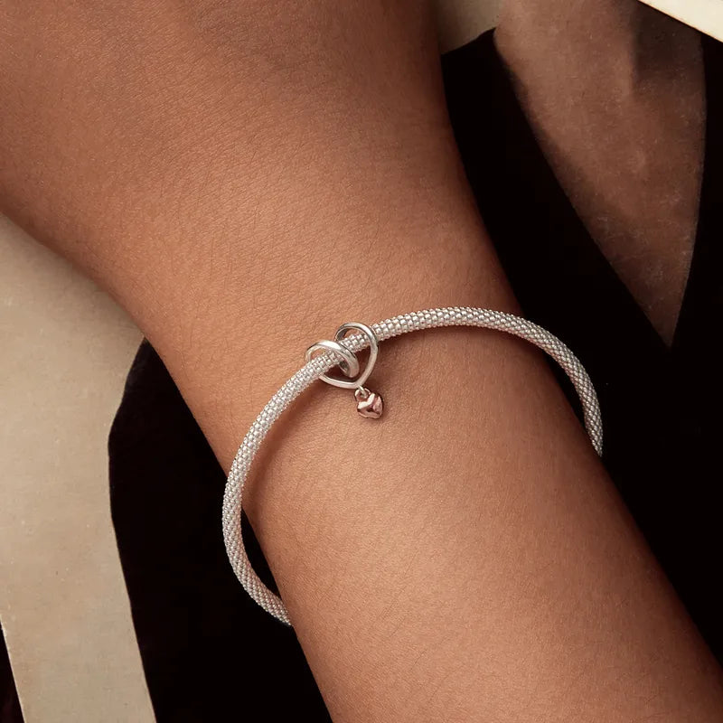 1 Piece 12 * 15mm Hole 4~4.9mm 925 Sterling Silver Heart Shape Polished Pendant Jewelry Accessories