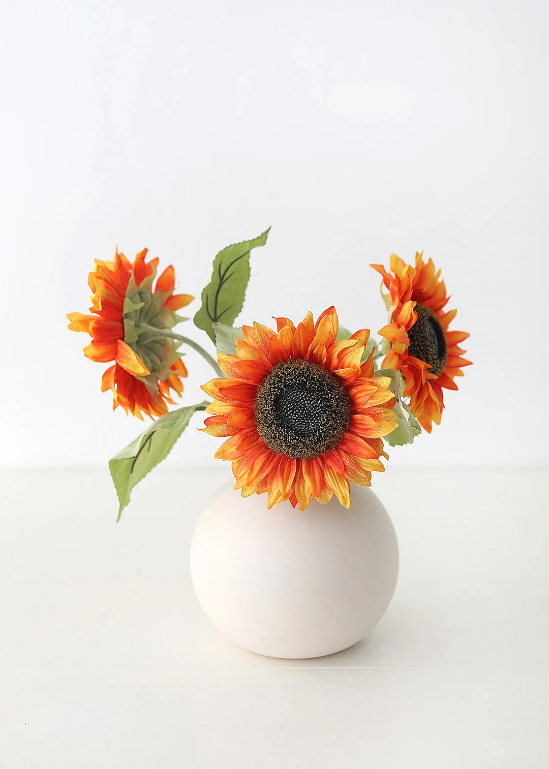 Fake Sunflower in Flame Orange - 25"