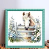 Flowers And Horses - 11CT Stamped Cross Stitch 50*50cm/19.69*19.69in