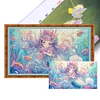 Mermaid Cute Girl-9CT Stamped Cross Stitch 90*50cm/35.43*19.69in(Big Size)