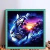 Tiger Landscape Silhouette-11CT Stamped Cross Stitch 45*45cm/17.72*17.72in
