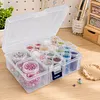2Psc Pumpkin +16Pcs Round Bottles Diamond Painting Containers Multi Purpose Portable Plastic Case Box with Stickers & Compartments Arts Crafts Storage Bottle for Hardware Rhinestone (16pcs)