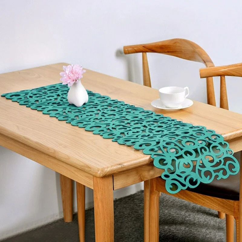 2020 Hollow Table Runners Felt Table Runners Modern Decorative Tablecover Durable Chemin De Table for Wedding Party