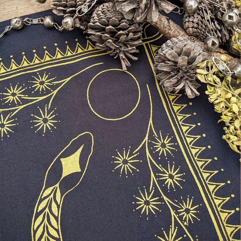 moon phase tarot Tapestry tarot snake Wall Hanging black poster Tapestries scarf tablecloth Wall Rugs Moon Phase Dorm Decor