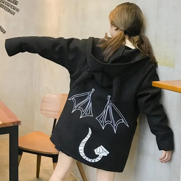 Pink/Black Harajuku Little Devil Hoodie Coat SP1711145