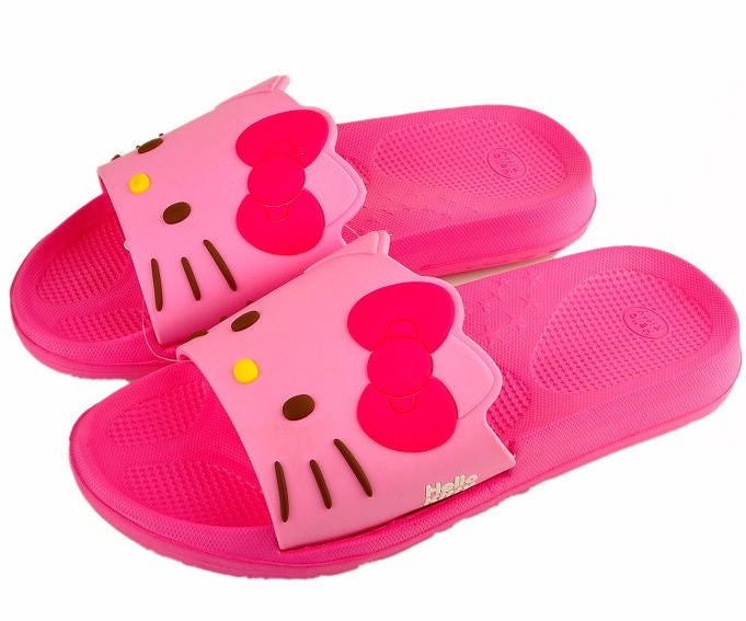 Hello Kitty Face Women Girls Slippers Shoes for Summer Beach Pool Spa House US 6 / 7 / 8 / 9 A Cute Shop - Inspired by You For The Cute Soul 