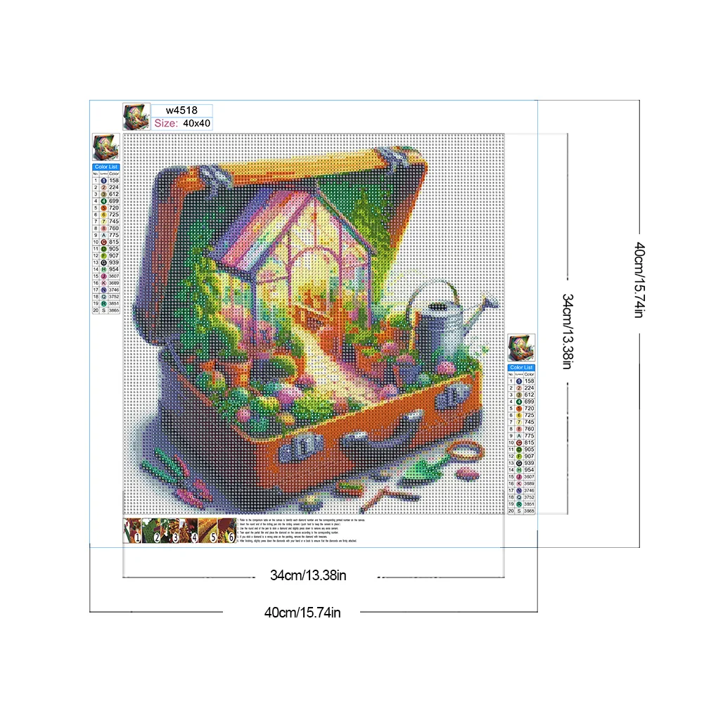 Diamond Painting - Full Round Drill - Garden In Suitcase(Canvas|40*40cm)