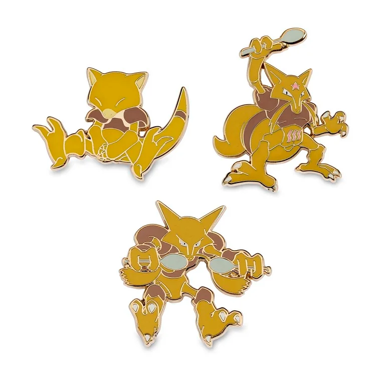 Abra, Kadabra & Alakazam Pokémon Pins (3-Pack)