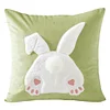 Easter Bunny Faux Fur Pillow Case 45x45cm Plush Rabbit Pillowcase for Home Decor