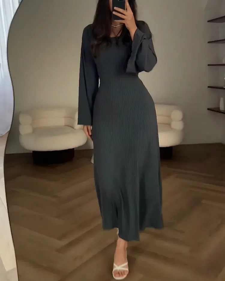 Elegant Bow-tie Lace Knit Dress