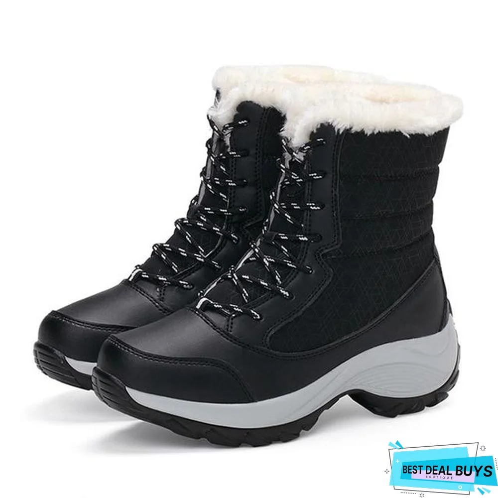 Women Boots Waterproof Winter Snow Boots Platform Warm Ankle Winter Boots with Thick Fur