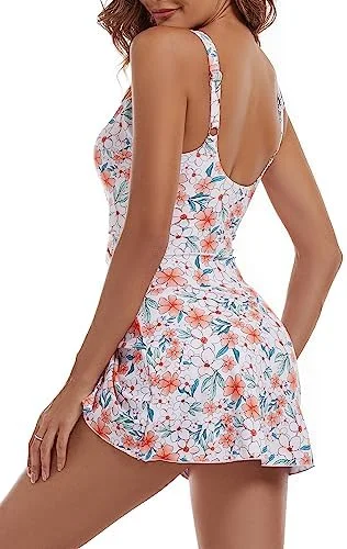 One Piece Tummy Control Swimdress for Women 