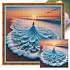 (Multi-Style) Beach Dress Girl-11CT Stamped Cross Stitch 45*45cm