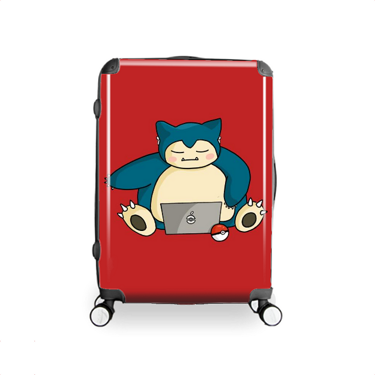 Snorlax Playing Computer With Airpods, Pokemon Hardside Luggage
