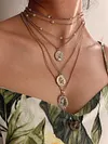 Retro Portrait Embossed Multilayer Necklace