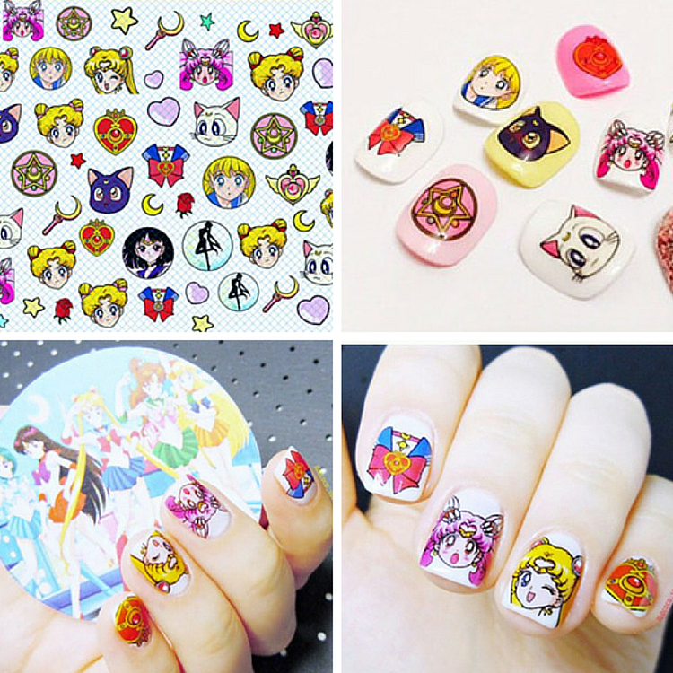 Kawaii Sailor Moon Pattern Nail Sticker SP165274