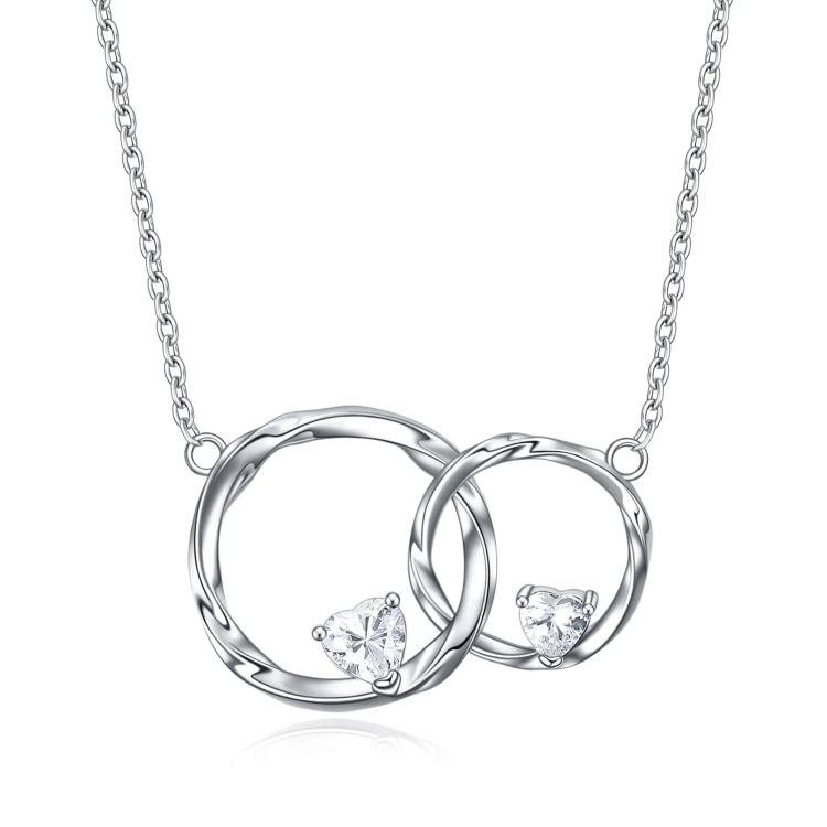 For Granddaughter - S925 The Love Between A Grandmother and Granddaughter is Forever Linked Circle Heart Necklace
