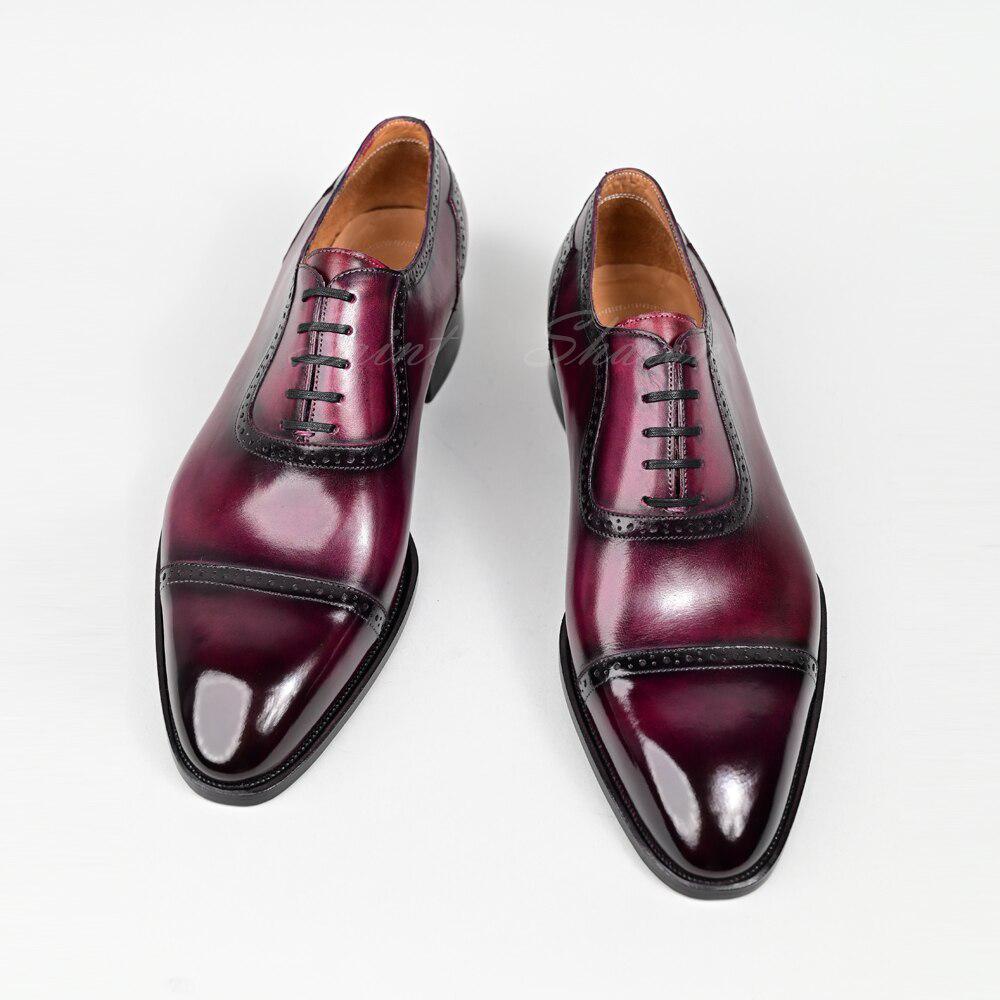 Men's Formal Leather Shoes Goodyear Welted Wedding Office Suit Shoes Oxford Shoes