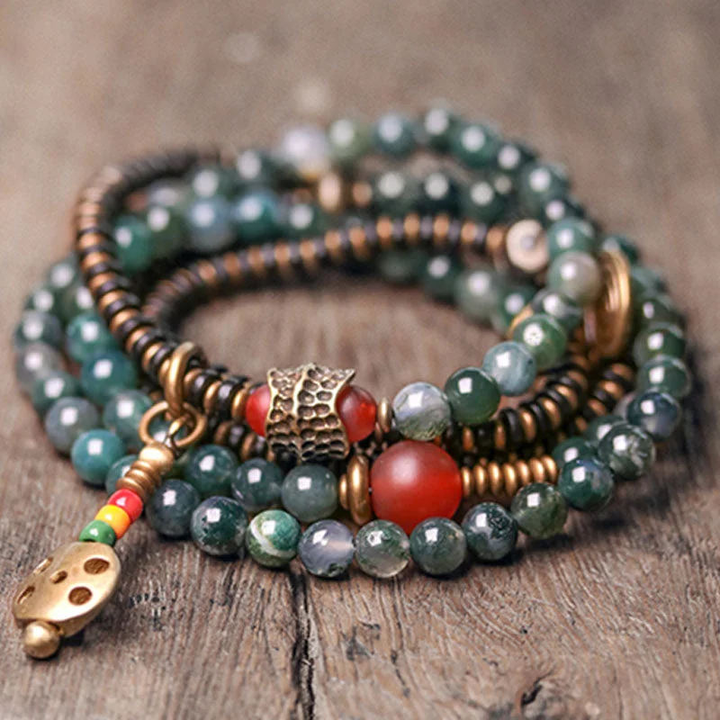 Ebony Green Phantom Blessing Charm Bracelet Necklace