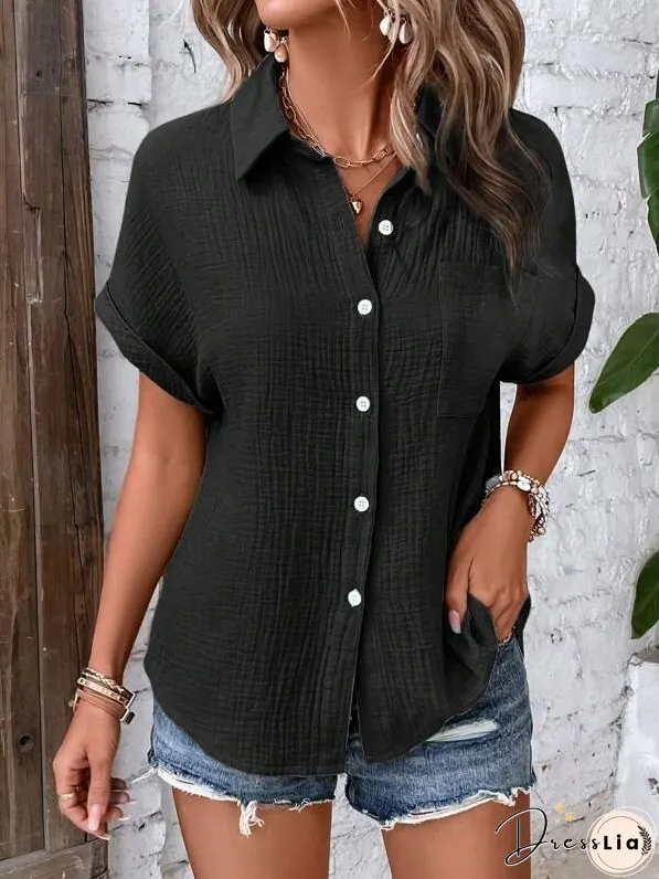 Women's Shirt Solid Color Casual Dolman Sleeve Blouses