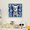 Blue And White Porcelain-Chihuahua-11CT Stamped Cross Stitch 40*40cm/15.75*15.75in