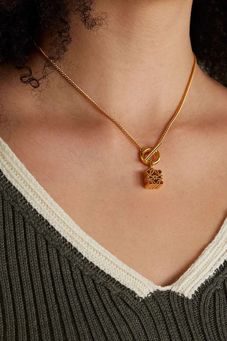 LOEWE Anagram gold-plated necklace