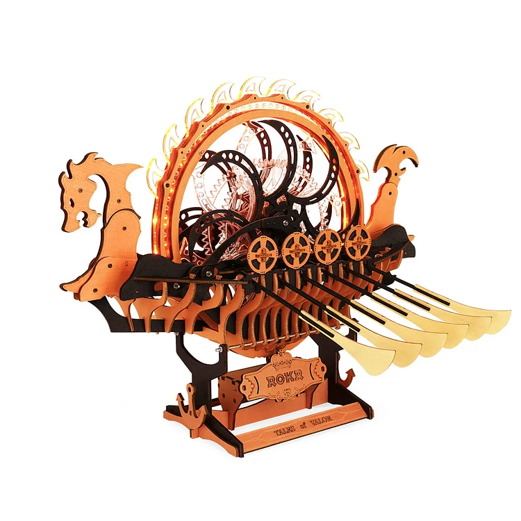 ROKR Viking Dragon Ship Mechanical 3D Wooden Puzzle LK802 | Robotime Online