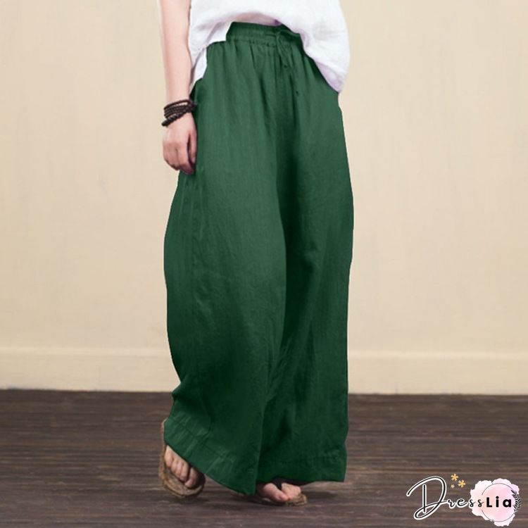 Plain Cotton Casual Pants