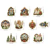10PCS DIY Pearl Diamond Painting Christmas Fridge Magnets, Sparkling Rhinestone Refrigerator Magnet Craft Kit for Home Decor & Gifts