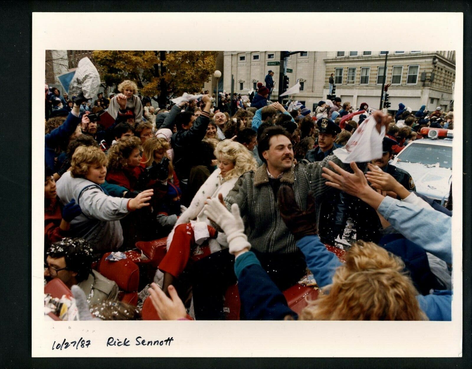 Minnesota Twins ticker tape parade Tom Brunansky & wife 1987 Type 1 Press Photo Poster painting