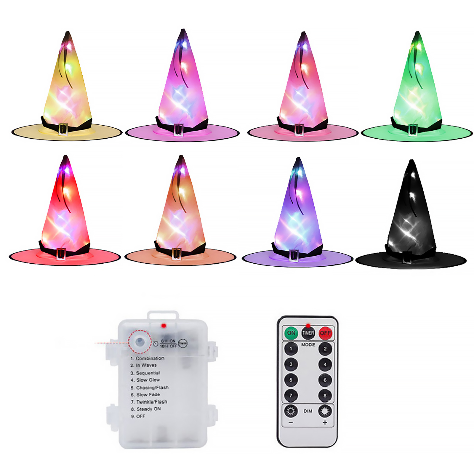 

Halloween Witch Hat String Light Waterproof Hanging Lighted Witch Hat Prop, 501 Original