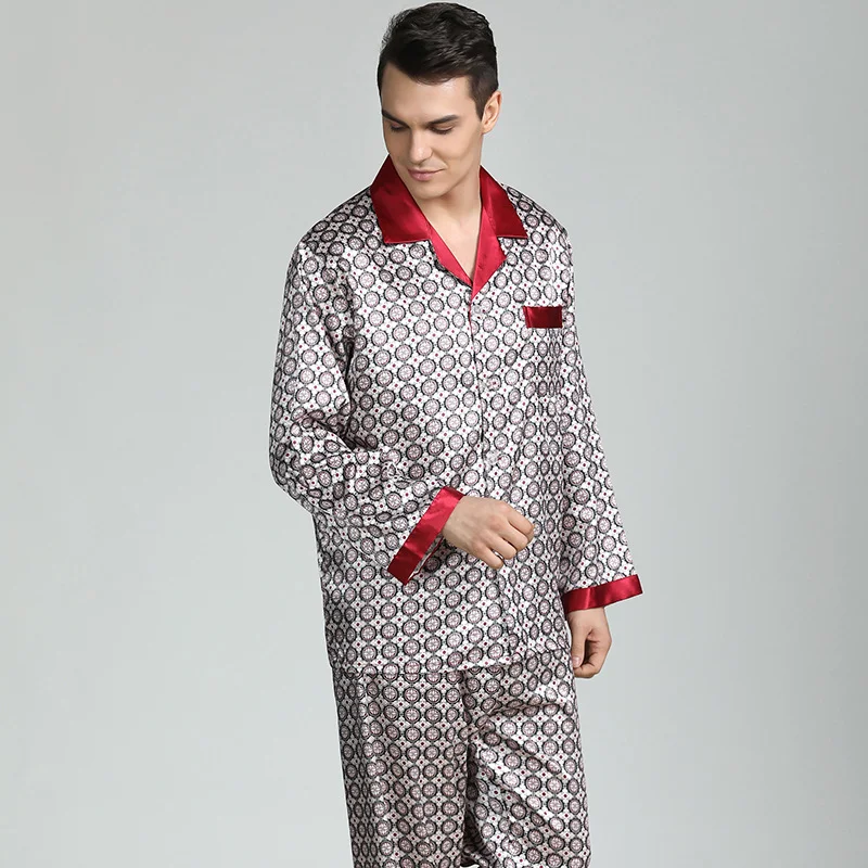 Men's Printed Silk Pajamas