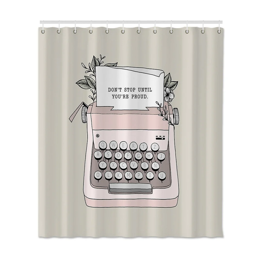 Creative Pink Shower Curtain Printed Girls Waterproof Shower Curtain For Bathroom Polyester Fabric Curtain With Hooks Home Decor