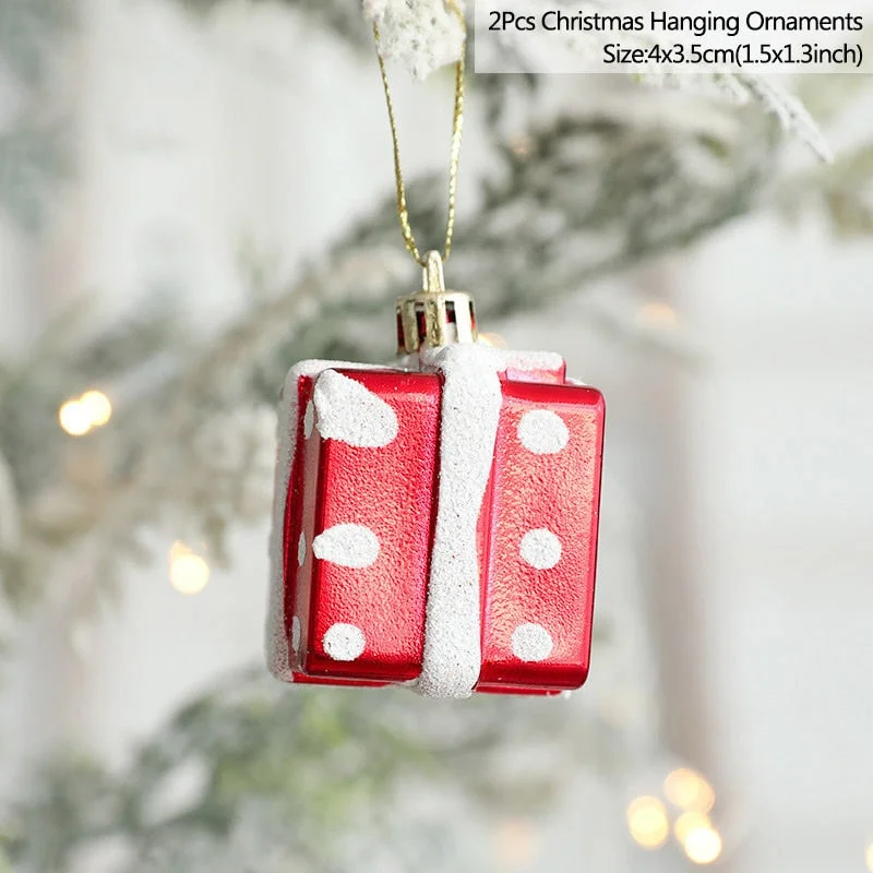 2pcs Christmas Tree Hanging Pendant Ornaments Merry Christmas Decorations For Home Happy New Year Kids Gift Xmas Navidad Noel
