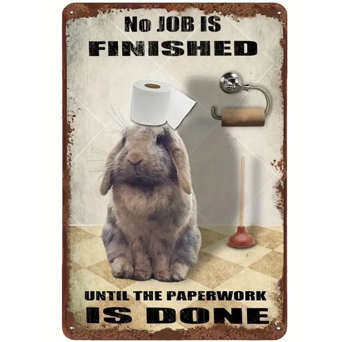 No Job Is Finished Until The Paperwork Is Done- Wooden Plaque & Vintage Tin Signs - 7.9x11.8/11.8x15.7inch