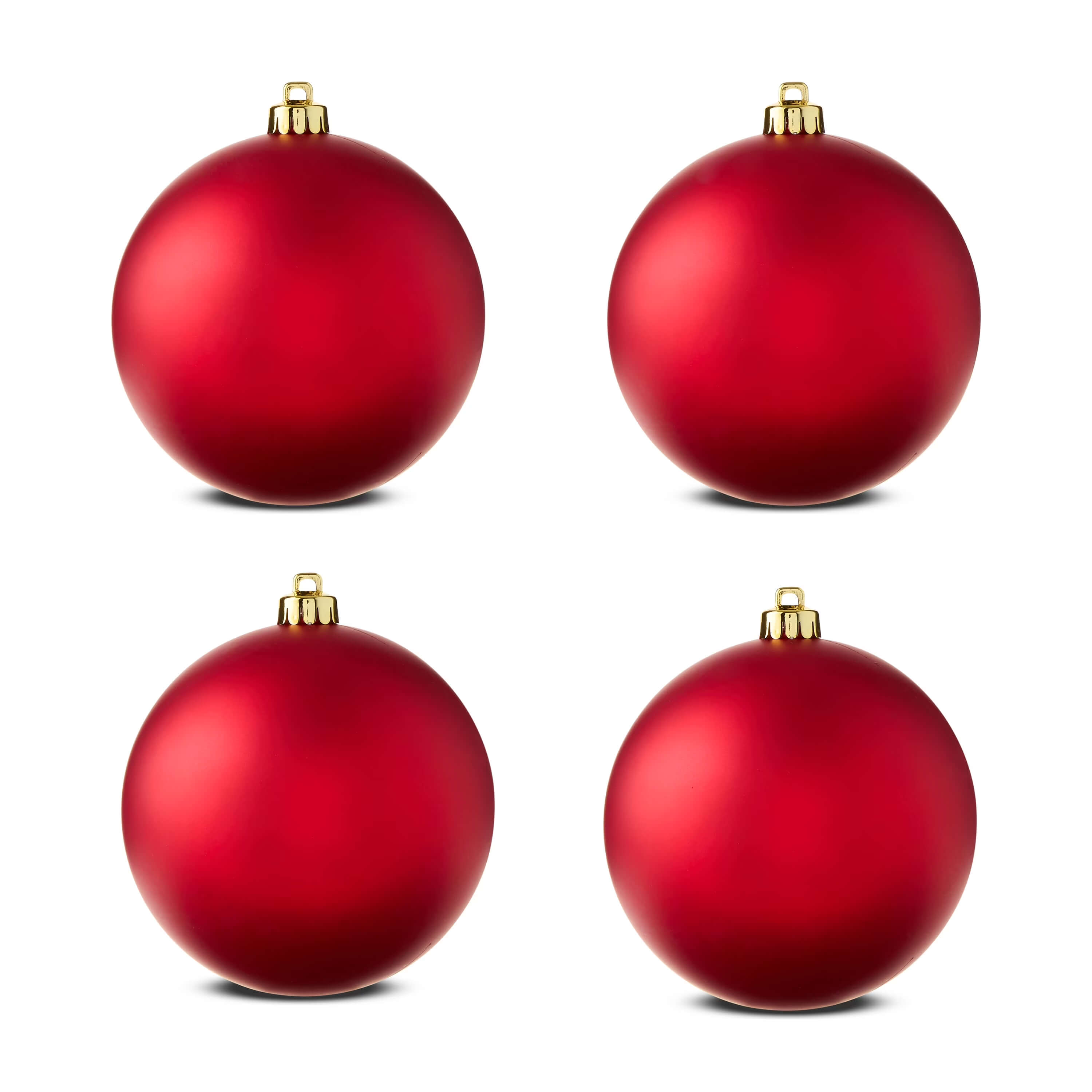 Matte Red Shatterproof Christmas Ornaments (4 PCS)