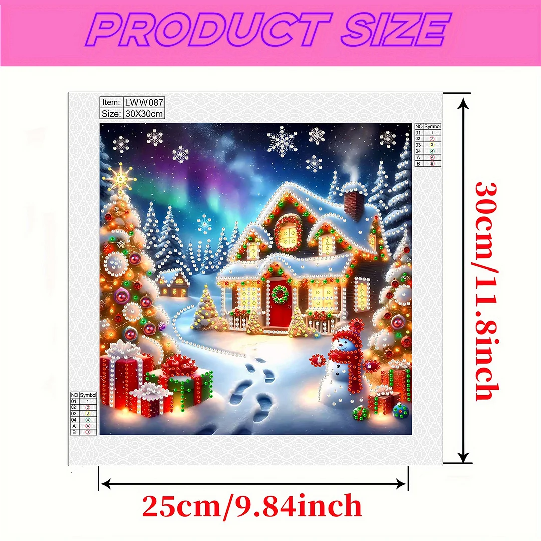 Christmas House - Diamond Painting - Partial Special Shaped Drill(Canvas|30*30cm)