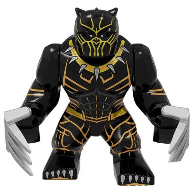 Killmonger (Golden Jaguar) Custom Marvel Superhero Large Minifigure Minifigure Bricks monstertoys