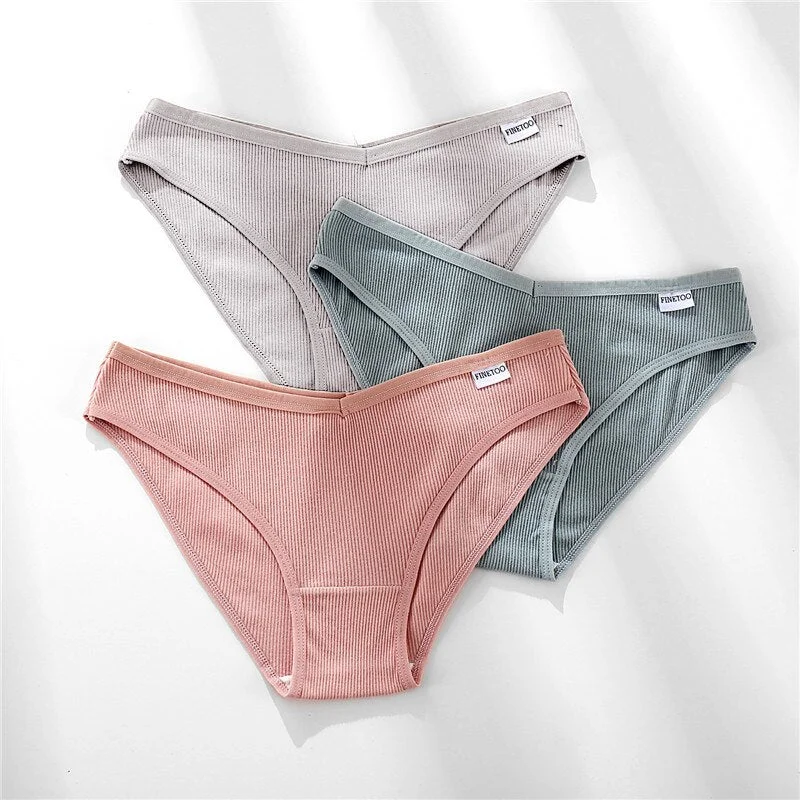 FINETOO Cotton Letter Panties Women M-2XL Casual Briefs Female Underpants Fashion Lady Underwear Girl Soft Panty Women Intimates