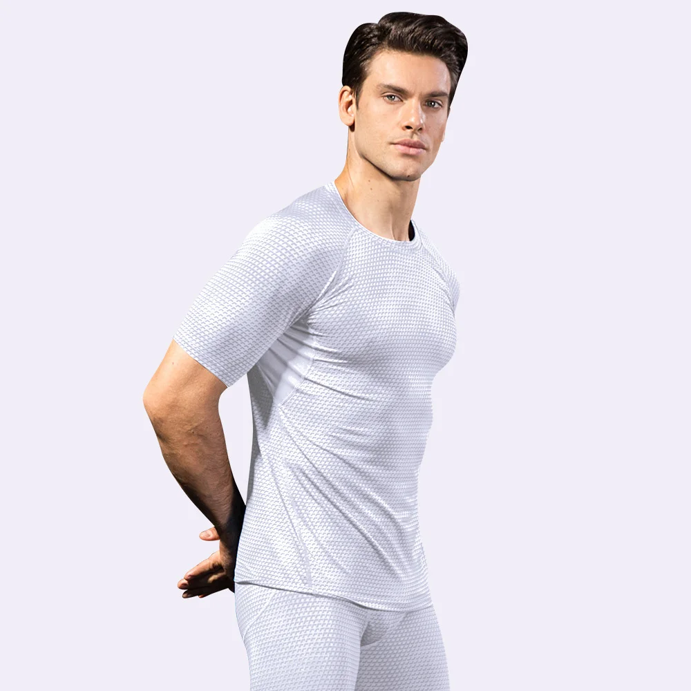 Men's solid color quick-drying sports short-sleeved top