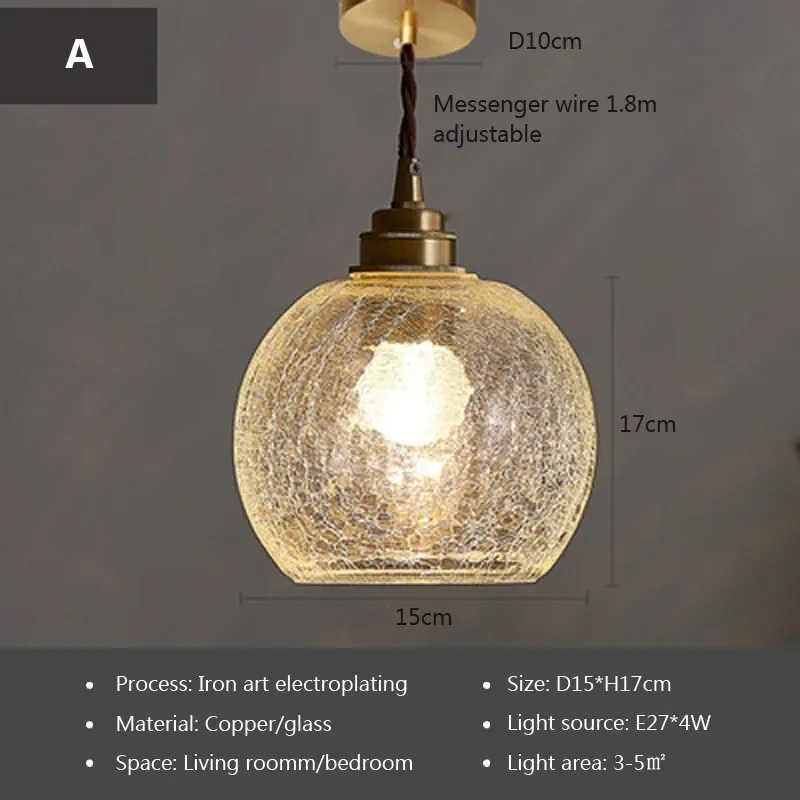 Glass Pendant Light Nordic Dining Room Retro Chandeliers Creative Minimal E27  Transparent Lampshade For Restaurant Lamp Lustre