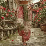 Women's Retro Floral Art Casual Pants - Image 2