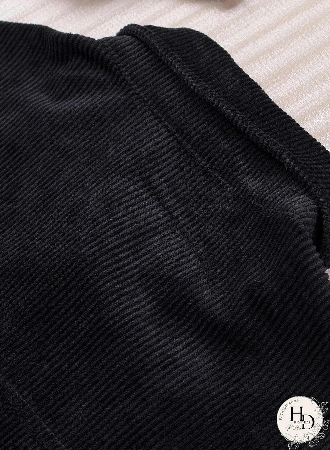 Double Take Plaid Color Block Dropped Shoulder Corduroy Shacket