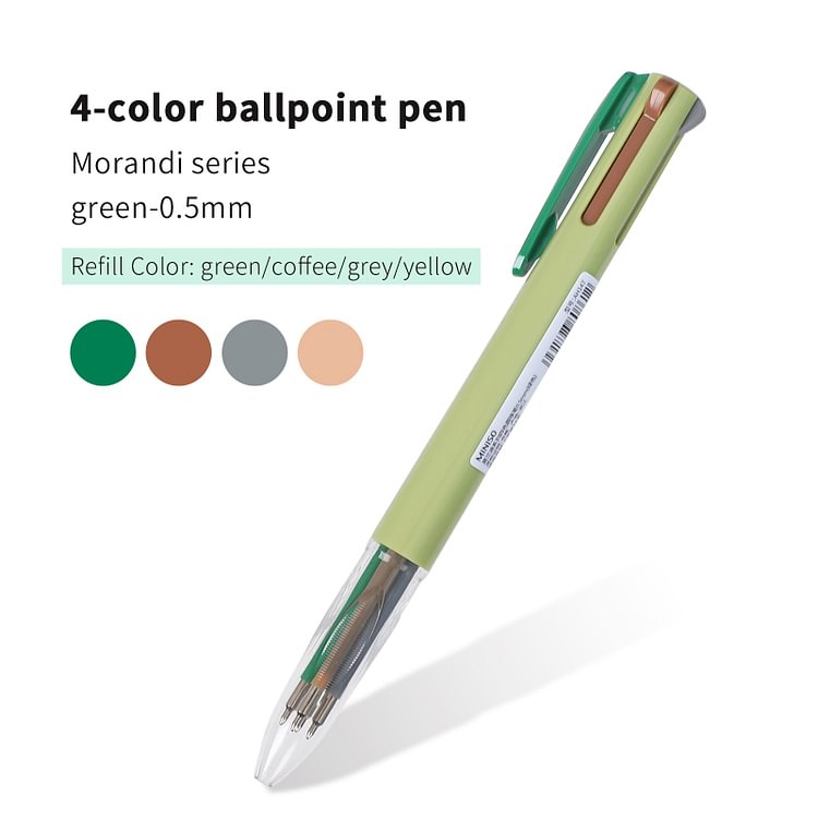 JOURNALSAY  1 Pcs Creative Morandi Ballpoint Pen 0.5mm 4 Color Ink for Student Drawing Writing Pen