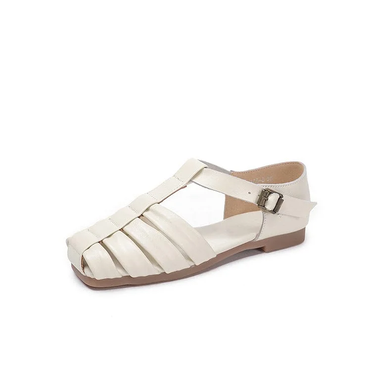 Summer Retro Flat Casual Leather Sandals